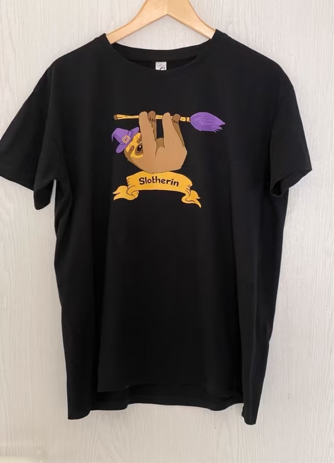 Harry Potter Motiv-Shirt | Faultier Slotherin | L