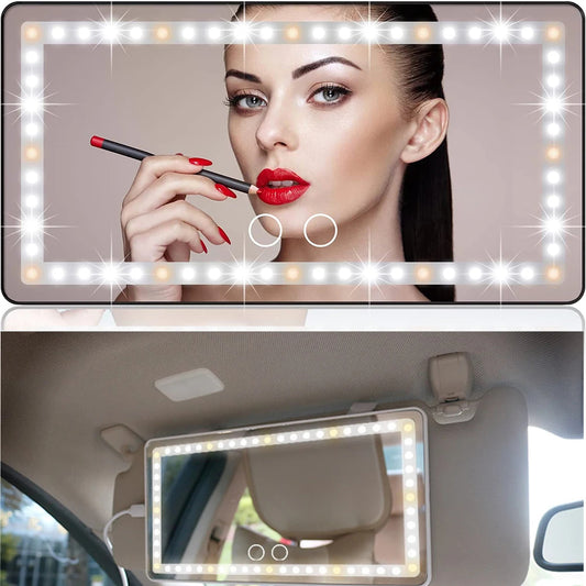 Auto Make-up Spiegel mit LED – Wiederaufladbarer Schminkspiegel für Sonnenblende