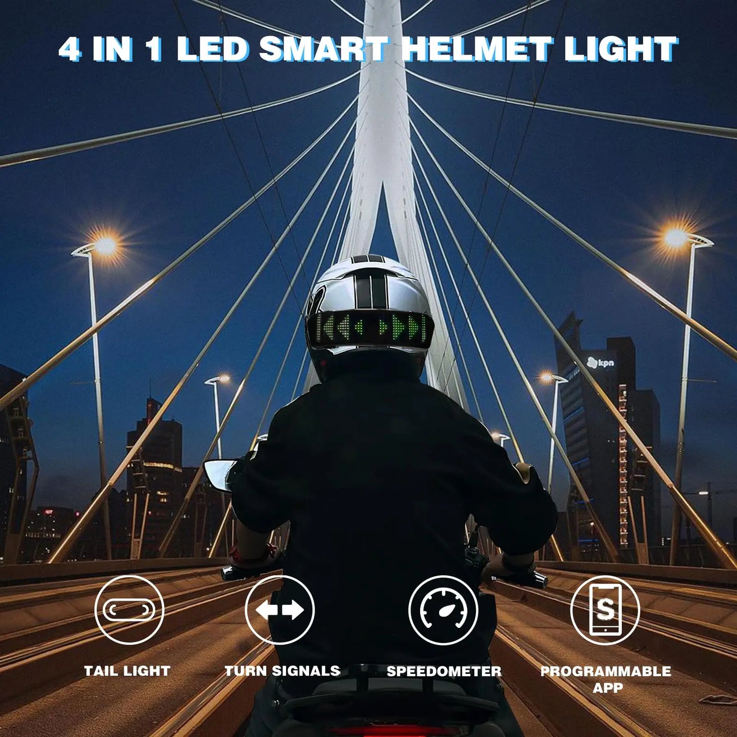 Programmierbares LED-Display für Motorradhelm – Sichtbarkeit, Sicherheit & Style bei Nacht