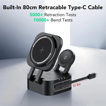 Magnetische 3-in-1 Wireless Ladestation – iPhone, Apple Watch & AirPods gleichzeitig laden