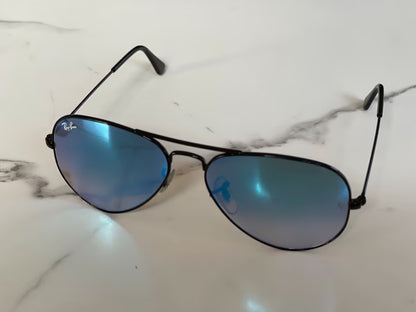 Ray-Ban Aviator Sonnenbrille - Blue/Black- inkl. Leder-Etui [NEU]