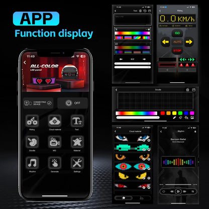 Programmierbares LED-Display für Motorradhelm – Sichtbarkeit, Sicherheit & Style bei Nacht