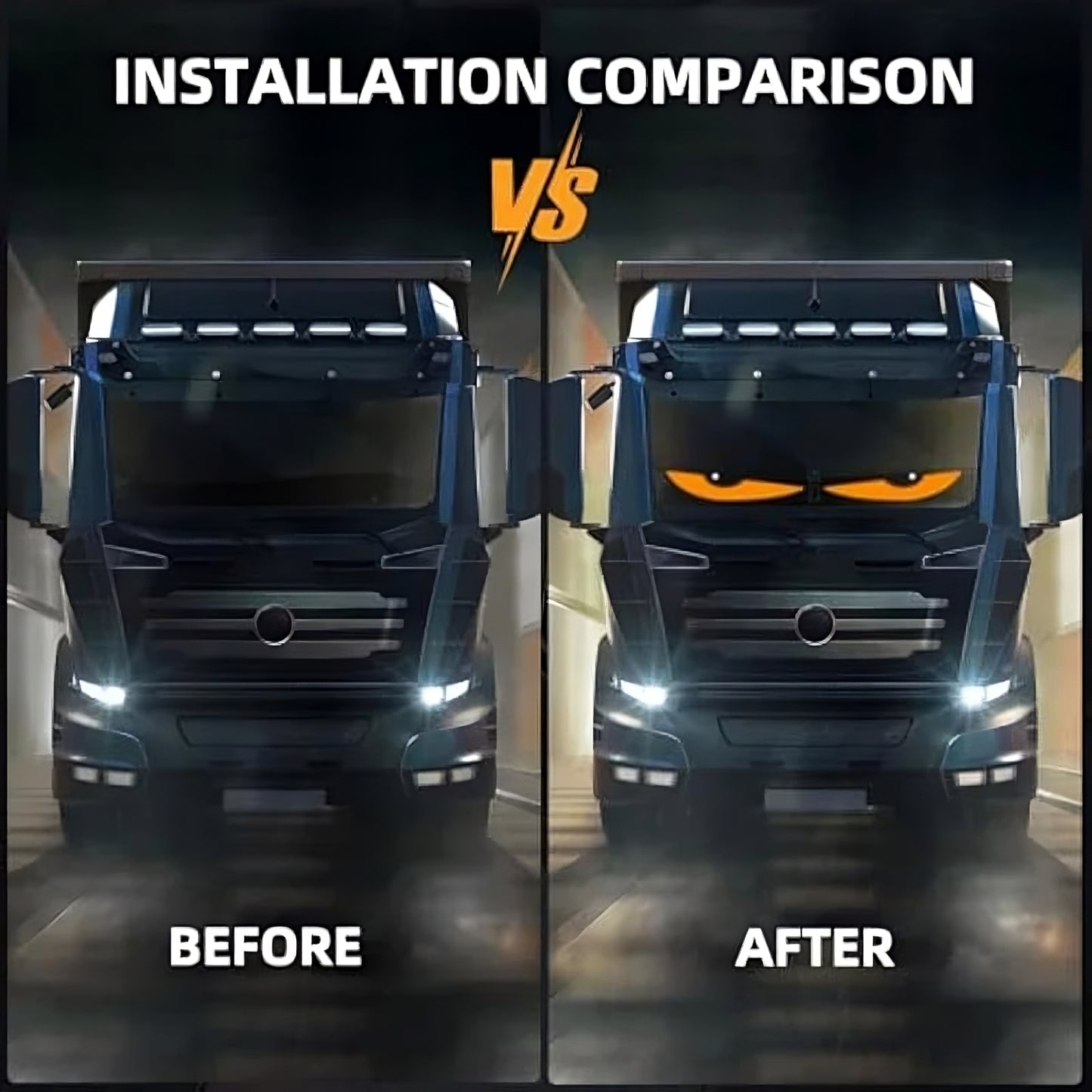 Dynamische Big-Eye LED-Lichter für die Windschutzscheibe – Programmierbares 2er-Set mit App-Steuerung