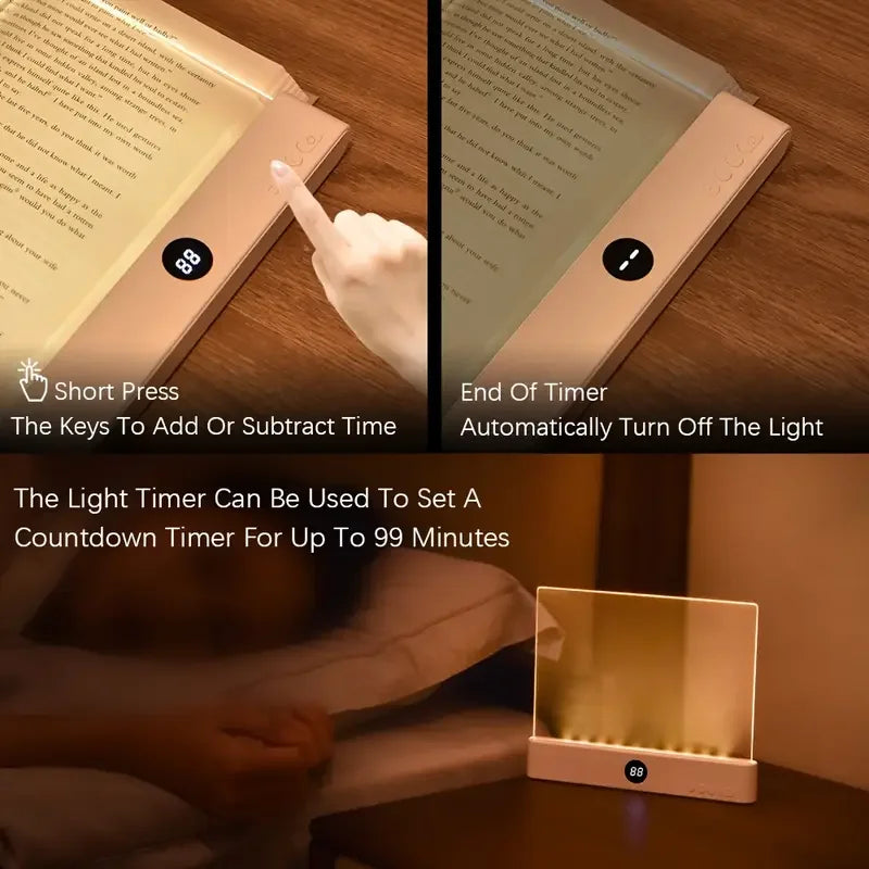 Smart LED Book Light – Leselicht mit 3 Lichtfarben & Timer