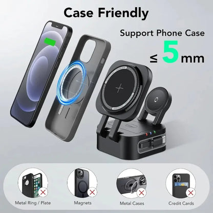 Magnetische 3-in-1 Wireless Ladestation – iPhone, Apple Watch & AirPods gleichzeitig laden