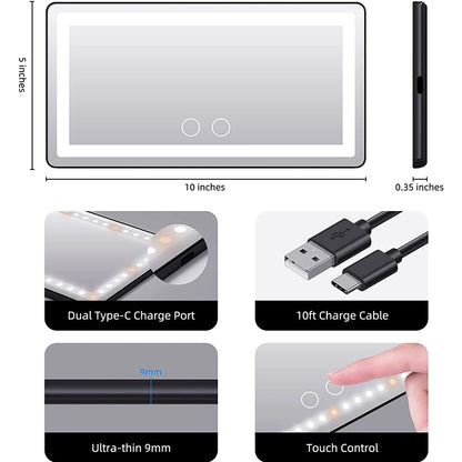 Auto Make-up Spiegel mit LED – Wiederaufladbarer Schminkspiegel für Sonnenblende