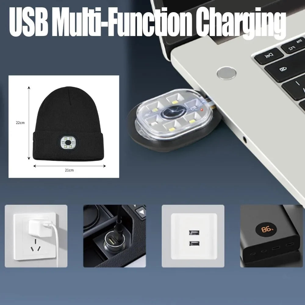 3-in-1 Bluetooth Beanie with LED Light