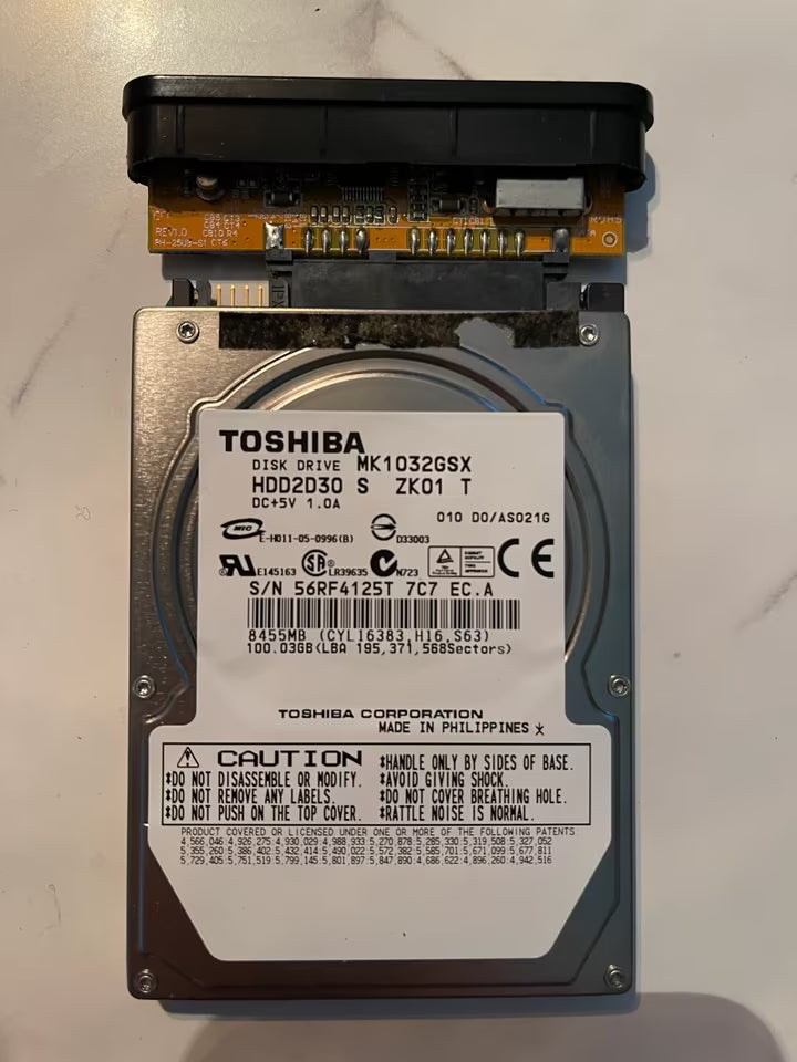 2 x TOSHIBA 100 GB HDD Festplatten 2,5 Zoll (aus alten PS)