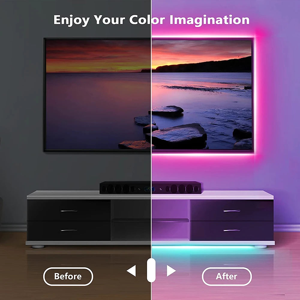 USB RGB LED Strip Light 5050 – Bluetooth Lichtband für TV, Desk & Setup