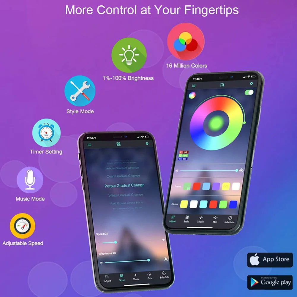 USB RGB LED Strip Light 5050 – Bluetooth Lichtband für TV, Desk & Setup