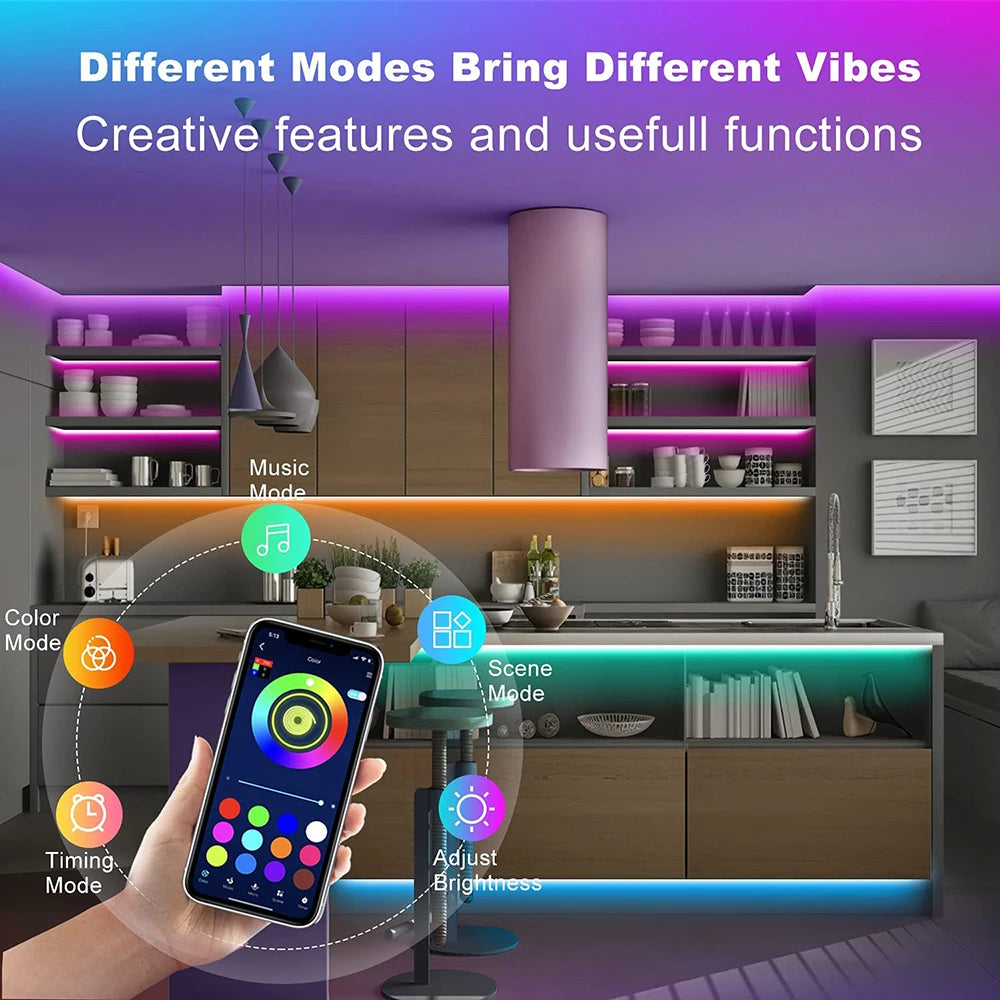 USB RGB LED Strip Light 5050 – Bluetooth Lichtband für TV, Desk & Setup