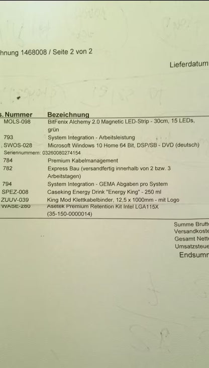 "CaseKing" - Gaming & Streaming PC - WIN 10 - Wasserkühlung - LED