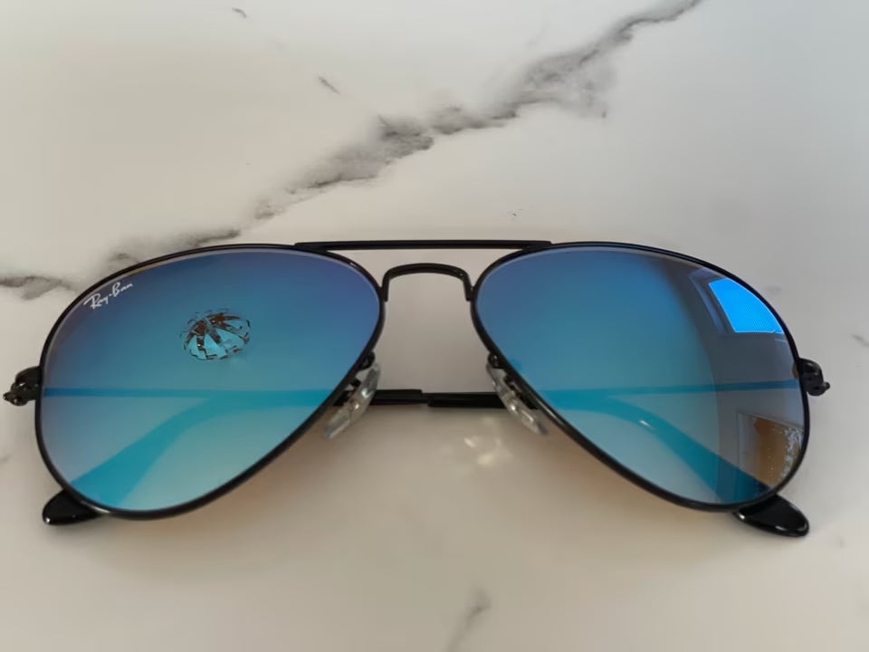 Ray-Ban Aviator Sonnenbrille - Blue/Black- inkl. Leder-Etui [NEU]